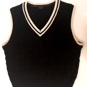 Brandy Melville navy blue cable knit sweat vest.